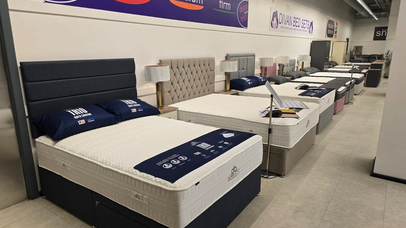 Dura Trio Hybrid SOFT Mattress Divan Sets - Venice 30' Headboard Sierra Denim
