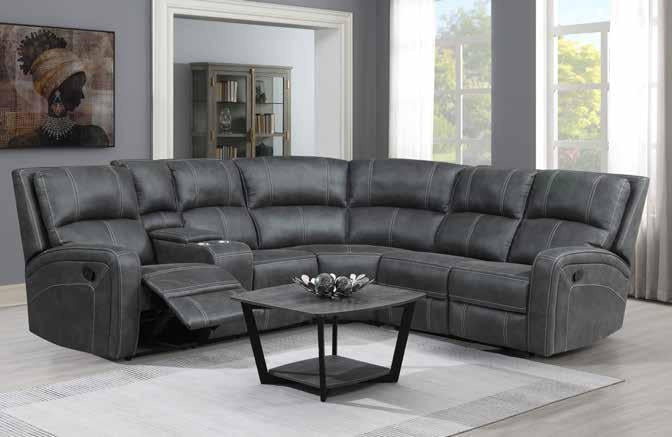 Galway Grey or Tan Reclining Corner Sofas