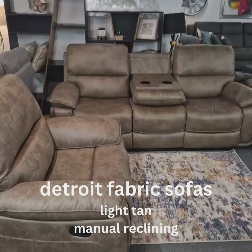Detroit Fabric Light Tan Sofas