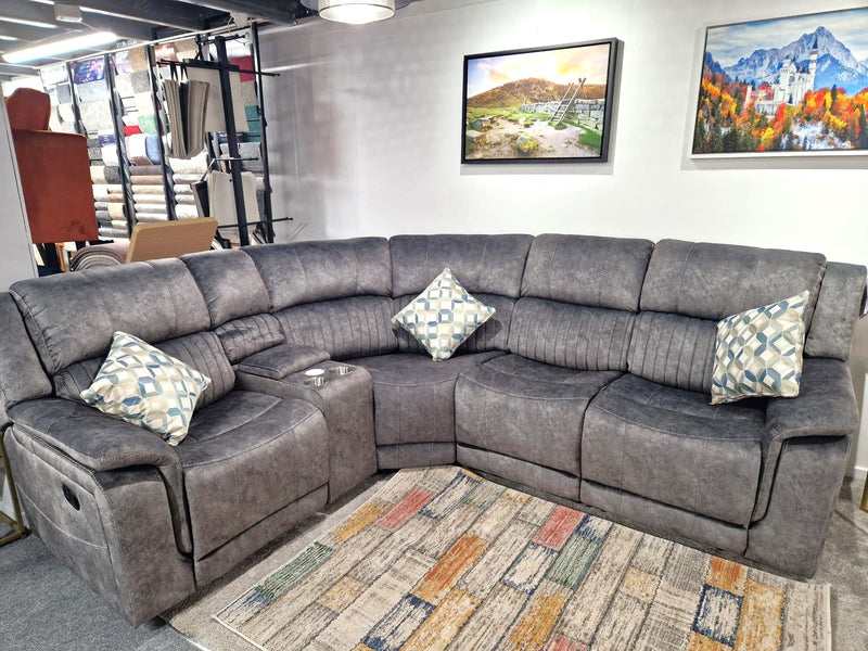 Light Grey Reclining Corner Sofas Belfast, Platina