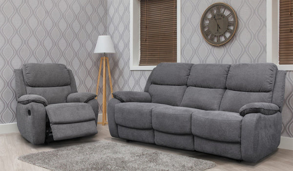 Parker 3+2+1 Seater Grey Fabric Sofas
