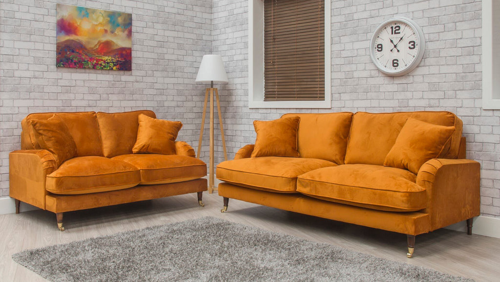 Sofa Orange Colour Rupert - Fabric