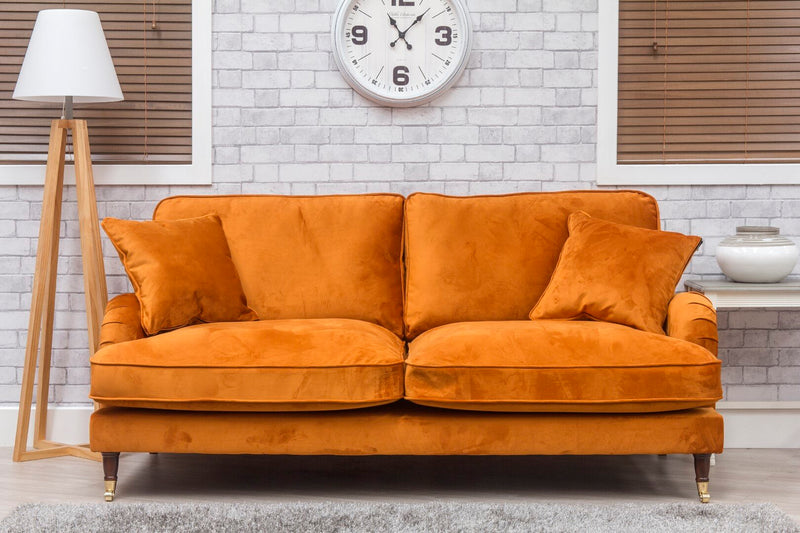 Rupert Fabric Sofa Orange Colour 