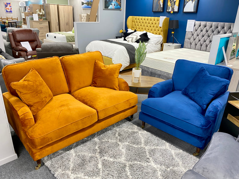 Rupert Fabric Sofa - Orange Colour