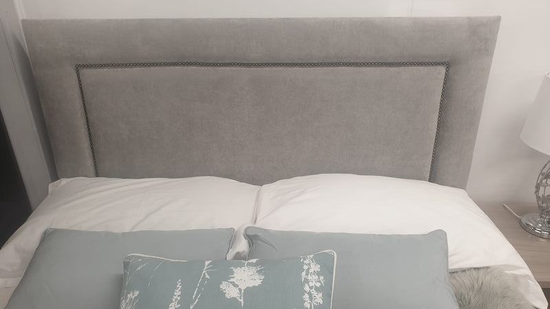 Divan Bed Set - Vermont 1000 Mattress with Madrid Headboard in Comet Silver